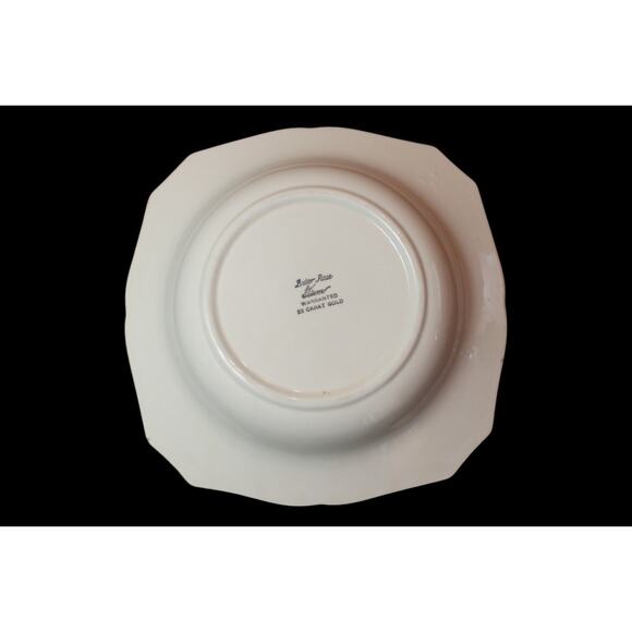 Vintage Briar Rose by Salem Floral Bird Square 22 Carat Gold Embossed Plate - Picture 3 of 4